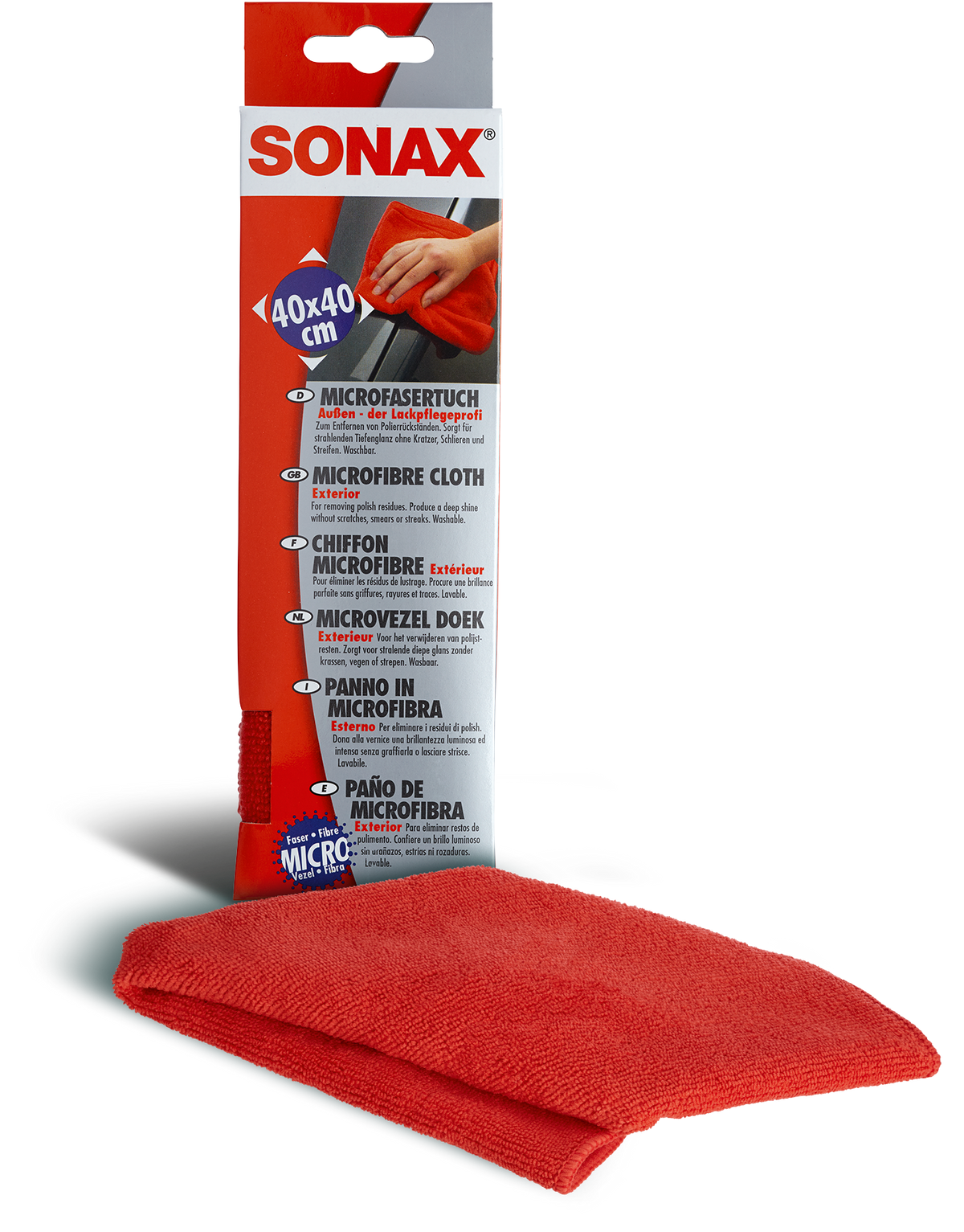 SONAX Microfiber Klud Exteriør Rød