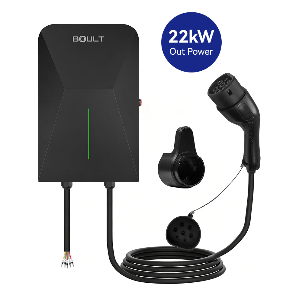 Ladeboks elbil 22kW 32A 3-faset Boult WP09 med 5 meter kabel - GreenGoing