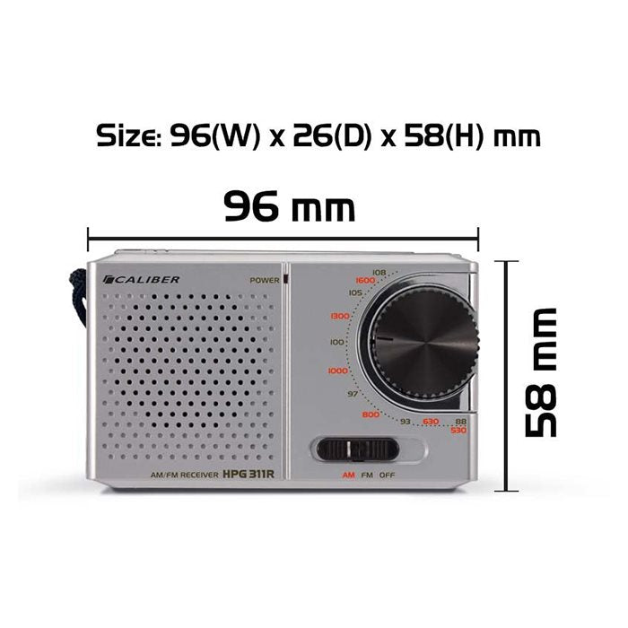 Caliber Bærbar FM Lommeradio (HPG311R)