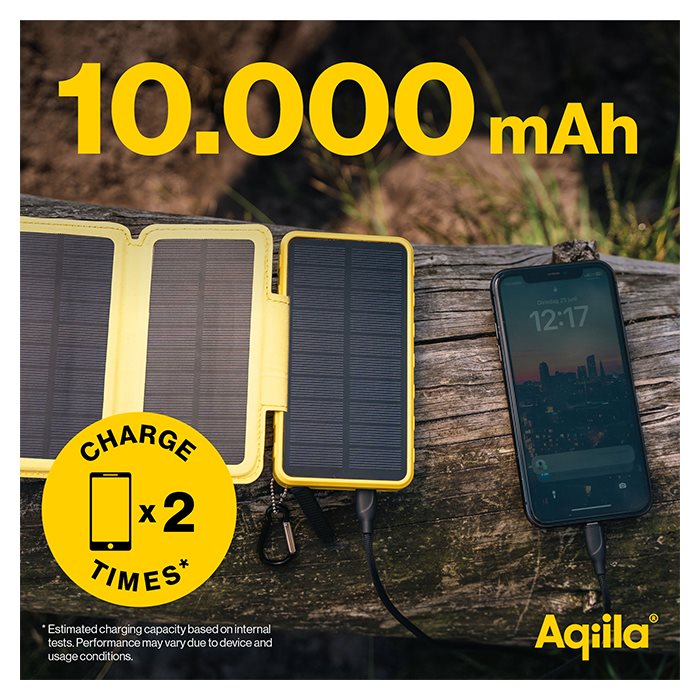 Aqiila PowerBird BS10 | Solcelle Powerbank til eventyr