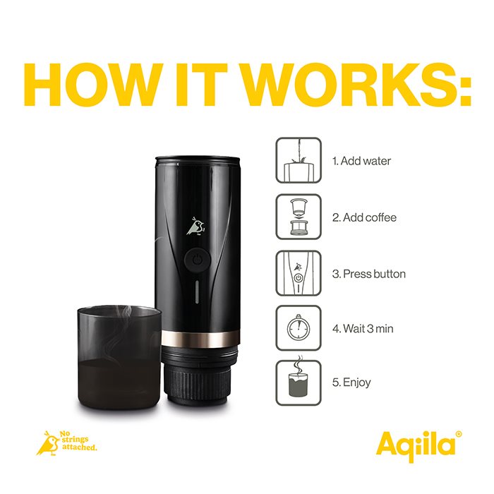Aqiila Coffeebird Bærbar Espressomaskine