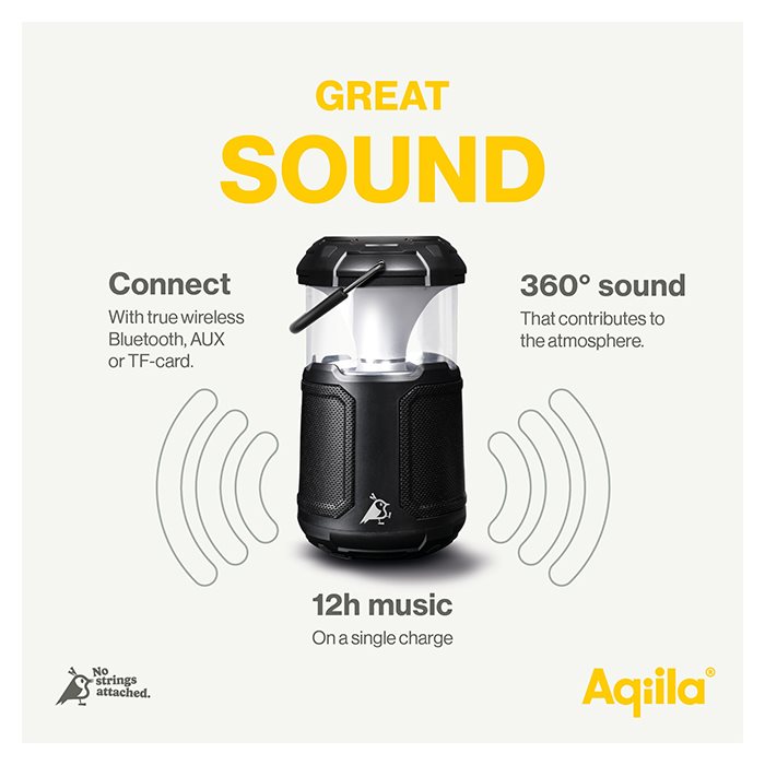 Aqiila Soundbird B10 | 3-i-1 Lampe, Højttaler & Powerbank