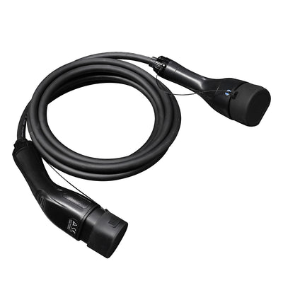 Type 2 ladekabel 11kW: 8 meter (sort / black gun) inkl. taske, Boult