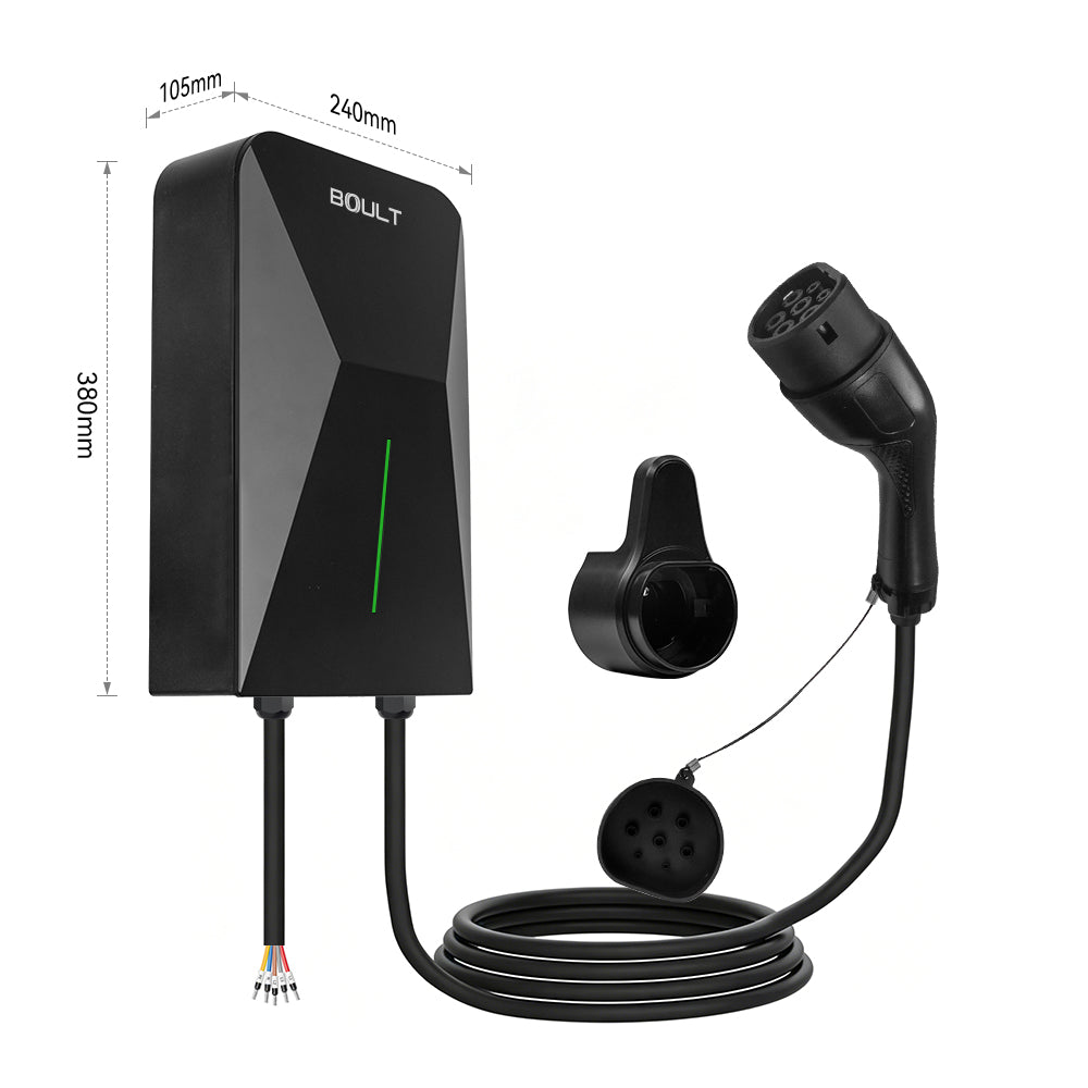 Ladeboks elbil 22kW 32A 3-faset Boult WP09 med 5 meter kabel - GreenGoing