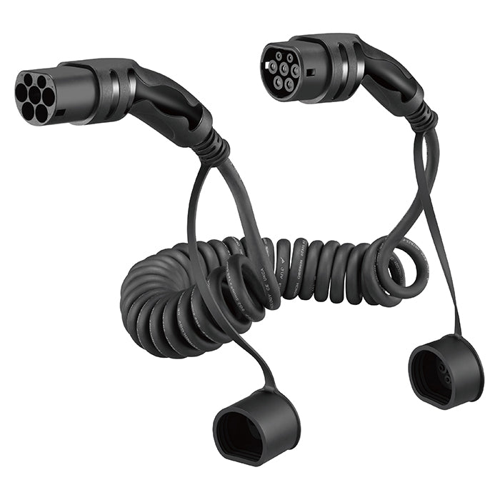 Spiral ladekabel til elbil, Type 2, 3-faset - GreenGoing