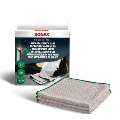 SONAX Microfiberklud Glas 3 stk - GreenGoing
