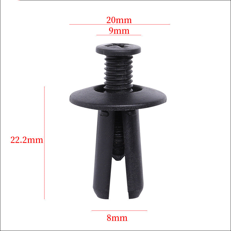 Stænklapper clip - mål: 20 mm hoved, 22,2 mm lang, 8 mm